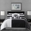 Chezmoi Collection Upland 7-Piece Quilted Patchwork Comforter Set, Black/Gray/Light Gray,