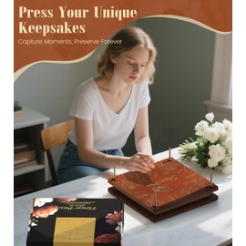 Wakhow Flower Press Kit, 11.02" x 11.02" Large Wooden Flower Pressing for Adults & Kids, Bouquet Preservation Craft Kit, DIY Flowers Drying Art, Ideal Gift for Arts and Crafts Lovers（Reddish Brown）