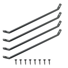 ZYAMY 4PCS Black Reinforced Leg Brackets with Screws Iron Tie Rods Heavy Duty Corner Brace Post to Beam Connector Triangle Table Legs Mounting Iron Plate Brace for Wooden Computer Table Dining Table