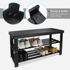 SMIBUY Bamboo Shoe Rack Bench, 3-Tier Shoe Organizer Storage Shelf