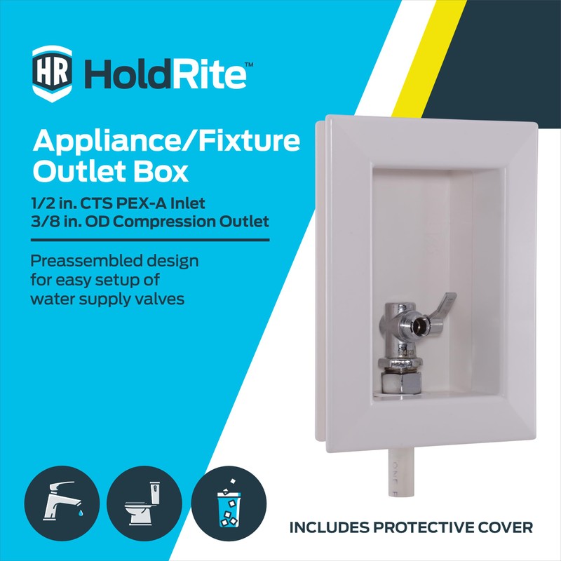 Holdrite Appliance Fixture Outlet Box with 3/8 Inch OD Compression
