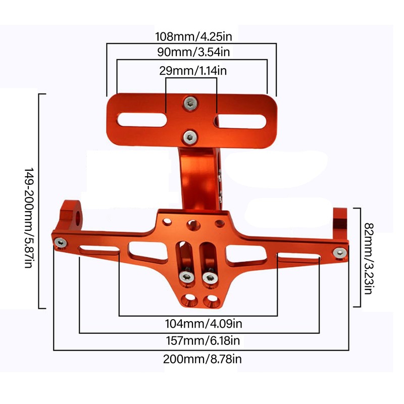 DIMITU Aluminum Motorcycle Rear License Plate Holder Adjustable License Plate