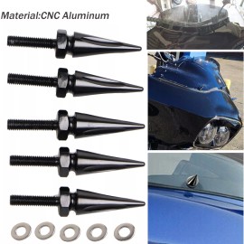 Unbranded Black Windshield Fairing Spike Bolt Kit For Harley Road Glide Custom FLTRX FLTRU