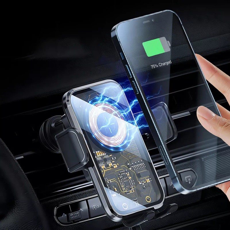 Ele-Gate Cargador Inalámbrico Carga Rápida De 10w Con Soporte Auto