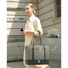 LOVEVOOK Lunch Tote Bag for Women, 15.6 Inch Laptop Work Bag With Lunch Compartment & Large Cup Holder, Lightweight Work Briefcase for Travel, Bussiness, Teacher