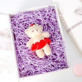 50g Crinkle Cut Paper Shred Filler for Packing and Empty Basket Filler, Raffia Tissue Paper Grass Stuffers Gift Boxes Filler for Easter Decoration (Purple)