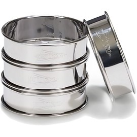 Patisse 2141 Set of 4 Stainless Steel Tartlet Cutters with Rolled Edges 8 x 2.5 cm Silver