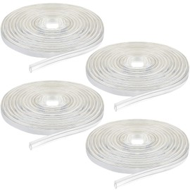Tondiamo Shower Door Side Strip Seal Glass Translucent Shower Door Side Strip Seal Soft Clear PVC Frameless Glass Sweep to Stop Water(7/32 x 98.4 Inches,4 Rolls)