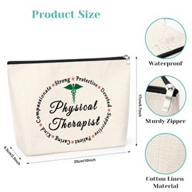 Physical Therapy Gift for Women Cosmetic Bag Physical Therapist Appreciation Thank You Presents Toiletry Bag Birthday Christmas Graduation Gifts for Friend Colleague Travel Makeup Bag