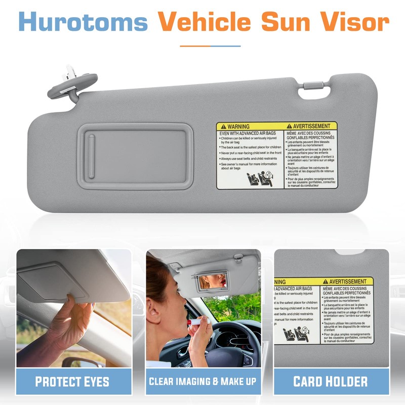 Hurotoms Left Driver Side Sun Visor Fit for Toyota Highlander