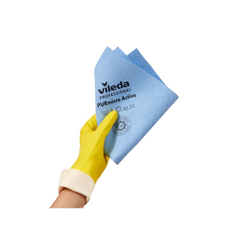 Vileda Professional Purmicro Active Cleaning Cloth - Blue (Pack of
