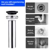 Set of 4 siphon drain pipe, washbasin, 200 mm stainless