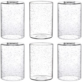Canomo 6 Packs Seeded Glass Shades, 6" x 4" Clear Bubble Replacement Glass Cylinder with 1.625 Inch Fitter hole Fit for Wall Lamps Chandeliers or Ceiling Lamps