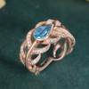 1.1 Carat Natural Blue Topaz Adjustable Ring, Razzberry Gemstone Designs,