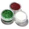AD15 Diamantina Comestible. TRIO: VERDE/BLANCO/ROJO (3 piezas de 10gr c/u)
