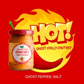Danodia Foods Ghost Chili Chutney, Bhut Jolokia, Extra Hot, 1 Million SHU, 3.5 oz