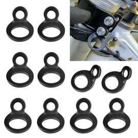 KANDUJIMU 10 PCS O-Ring Tie Down Anchor Hook, Multi-Purpose Stainless Steel Tie-Down Anchors Hooks for Garage, Workshop, Truck, Trailer, Golf Cart Hitch Accessories (Black)