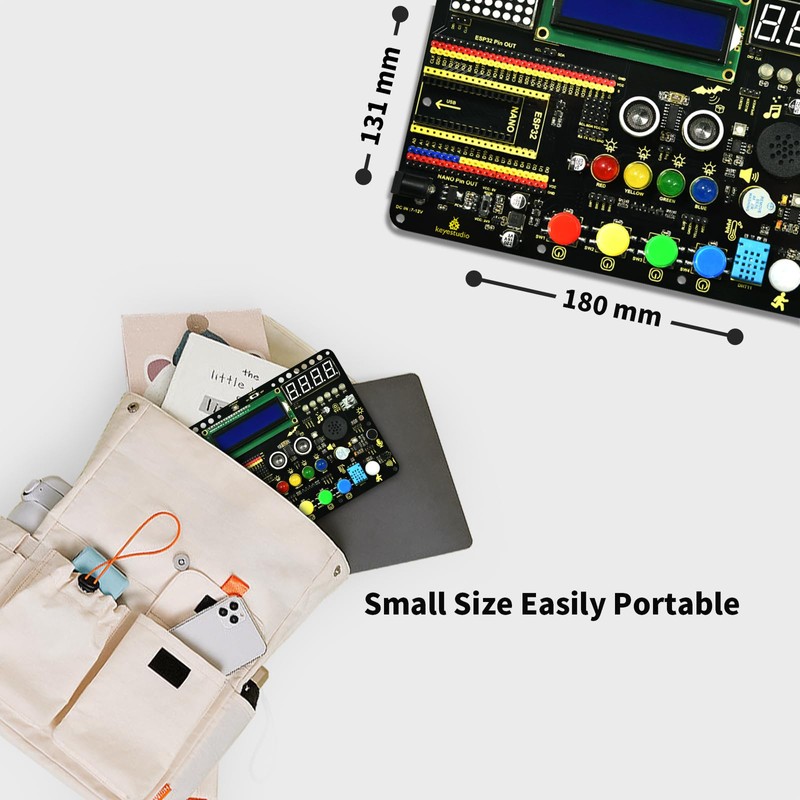 KEYESTUDIO Inventor Starter Kit for Arduino Nano(with Nano), Hardware Comes