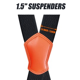 Nacorulu Suspenders for Men Heavy Duty,1.5" Elastic Adjustable X-Back Mens Suspender with Clips for Seniors Friends Husband (Army Green)