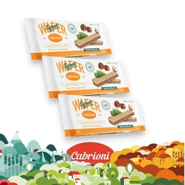 Cabrioni Italian Hazelnut Signor Wafer- Delicious Wafer Sticks with Light &Crunchy, Palm Oil-Free, Filled with Rich Vanilla Cream- Italian Cookies Made with Natural Ingredients-3 Pack -5.29 oz (150 g)