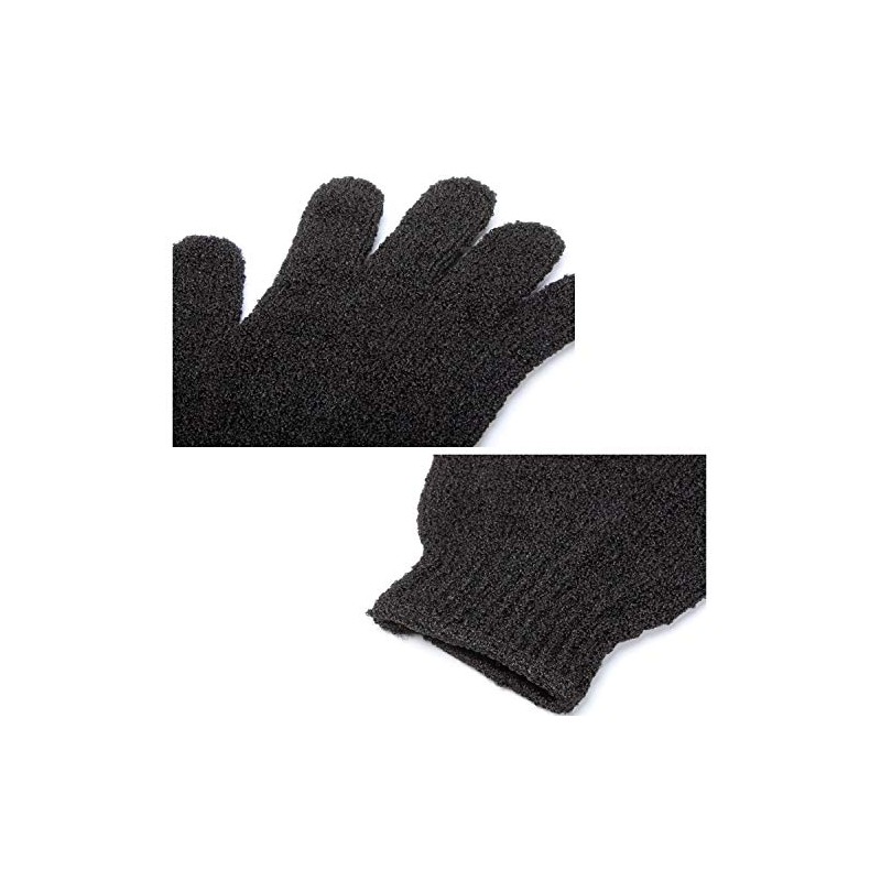 6 pares de guantes exfoliantes – Guantes de lavado negro