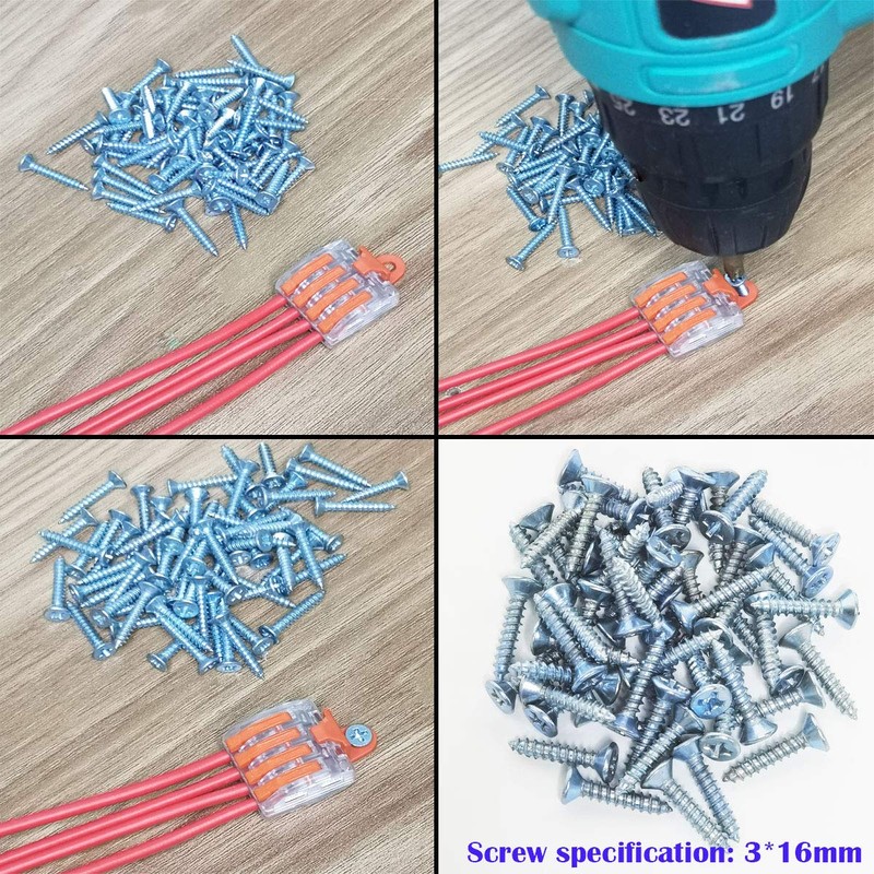 CTRICALVER 12 Pieces Compact Splice Connectors, One-Touch Connectors, Stranded and