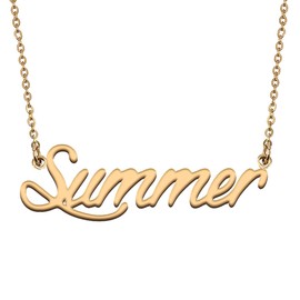 HUAN XUN BFF Friendship Jewelry Summer Name Necklace for Her Birthday Gift Sister Gift