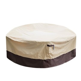 Round Fire Pit Cover, Waterproof Outdoor Gas Fire Pit Cover, Patio Furniture Cover,All-Season Protection Round Table Cover for Outdoor Fire Pit (42x22in)