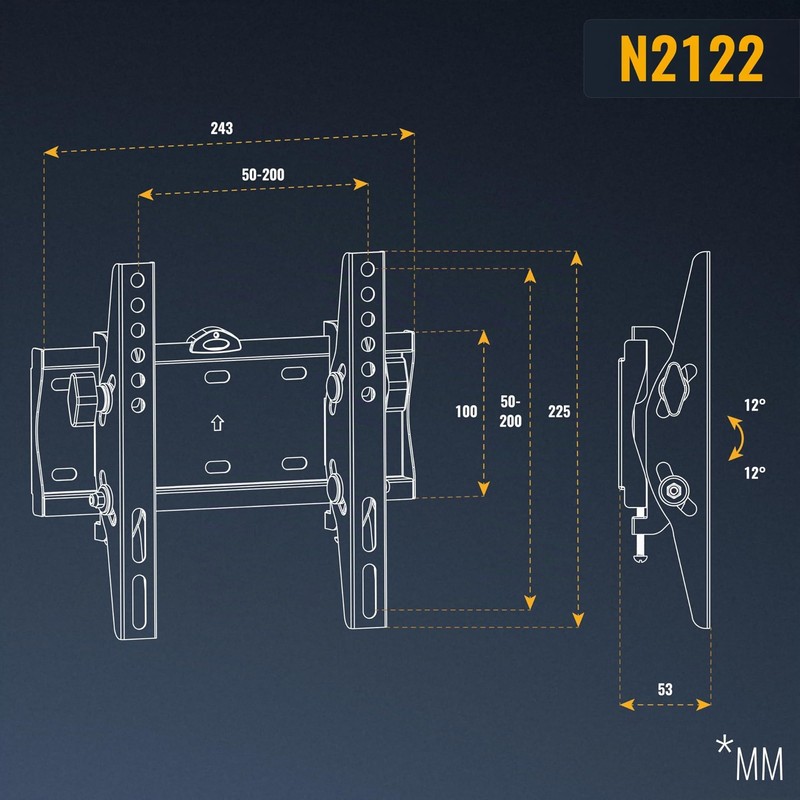 RICOO TV Wall Mount R09 R07 N2122 R17 N2364 Black
