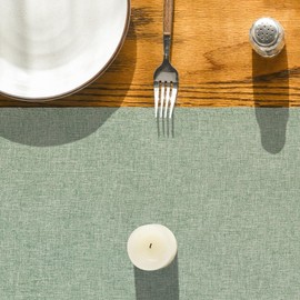 Artoid Mode Sage Green Table Runner, Seasonal Spring Summer Washable Kitchen Dining Table Decoration for Home Party Decor 13x60 Inch