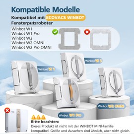 Pack of 6 Cleaning Cloths for Ecovacs Winbot W1 / W1 Pro / W2 / W2 Omni Window Cleaning Robot Cleaning Pad Replacement Parts for Ecovacs Winbot Washable Microfibre Wipes