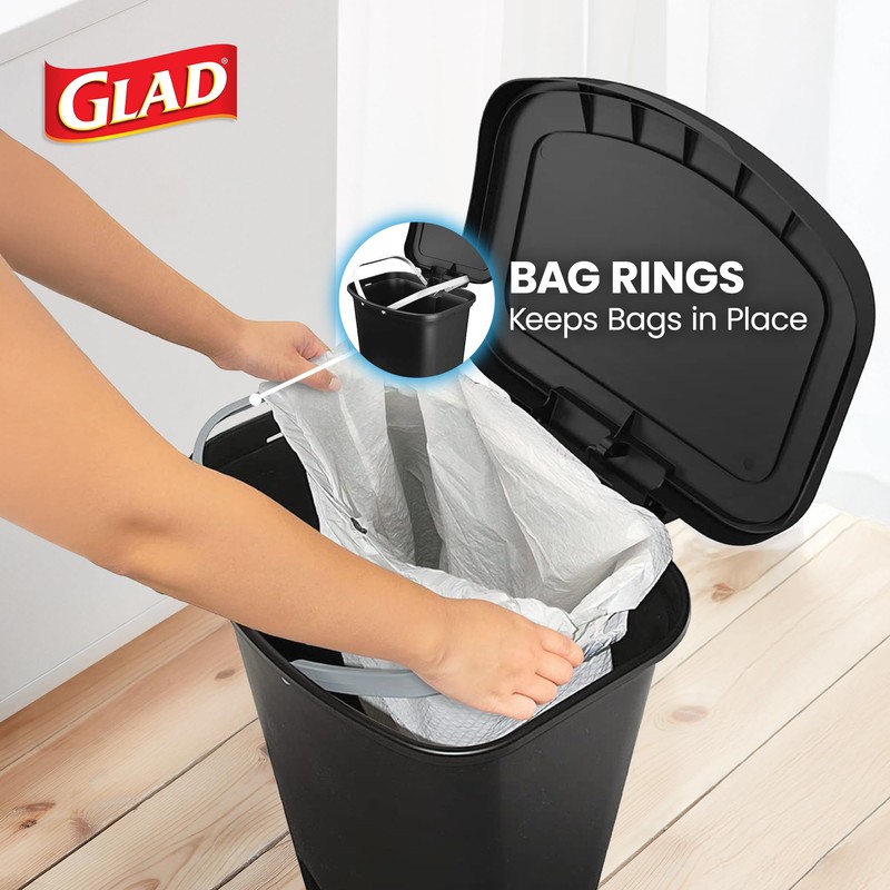 Glad 13 Gallon Trash Can | Plastic Kitchen Waste Bin