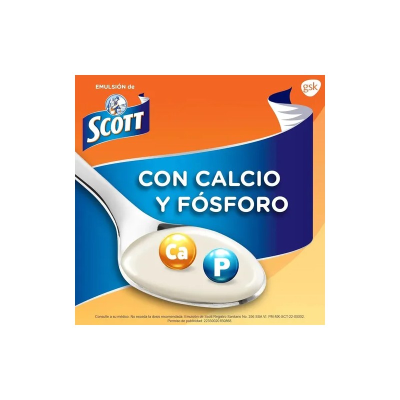 Multivitamínico Emulsión de Scott, Vitamina A, Vitamina D, Fosforo y
