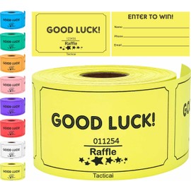 100 Tacticai Yellow Raffle Tickets (8 Colors Available), 3.5" x 2", Enter to Win Form Card with Name, Phone & Email for Events, Contest, 50/50, Ballot Box, Fundraiser & Prizes