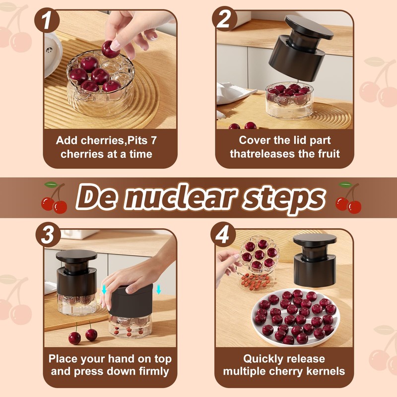 Cherry Pitter - Quick Release Multi Cherries Stoner Pitter 7-in-1,