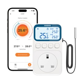 Inkbird C236T Thermostat Plug Socket, WIFI Temperature Controller for Heating and Cooling, App Control, Digital Thermostat Outlet Plug for Reptile, Aquarium, Incubation, Lizard, Vivarium