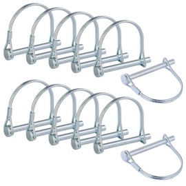 SuperMMarK 12-Count 1/4 Inch Heavy Duty Zinc-Plated Carbon Steel Spring Locking Pins for Farm Trailers Lawn Garden