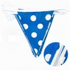 32Ft Blue White Polka Dot Fabric Bunting Banner Party Decorations