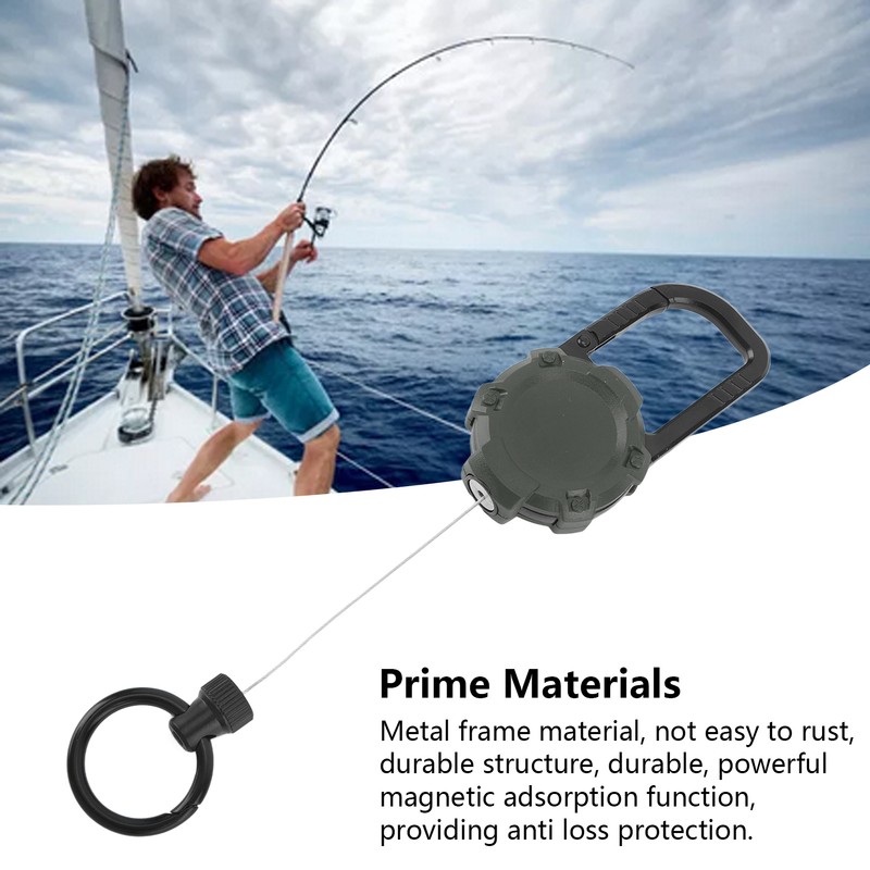 Magnetic Retractable Keychain Stainless Steel Wire Easy Pull Buckle Carabiner