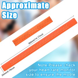 Oudain 4 Pcs Replacement Heart Rate Monitor Band, Soft Heart Rate Strap Armband Strap, Theory Fitness Adjustable Strap (0.8 x 14.2 Inch,Orange)