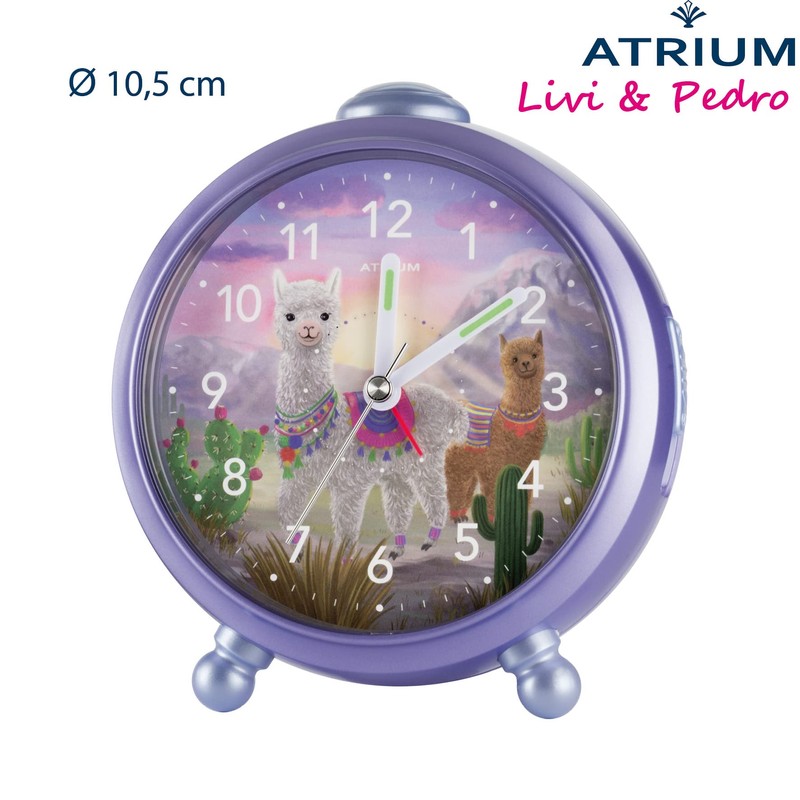 ATRIUM Children's Alarm Clock Girls Livi & Pedro Alpaca Lama