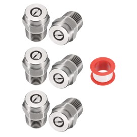 uxcell 6 Pcs Pressure Washer Tip 1/4" Male NPT Threaded Spray Nozzles Stainless Steel for Water Gun Water Broom and Undercarriage Cleaner (40 Degree, 1.236mm Orifice)