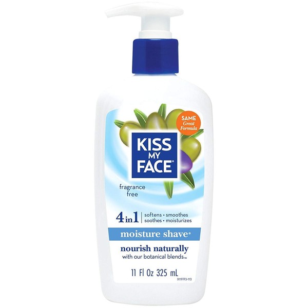 Kiss My Face 4 in1 Moisture Shave, Fragrance Free 11 oz (Pack of 3)