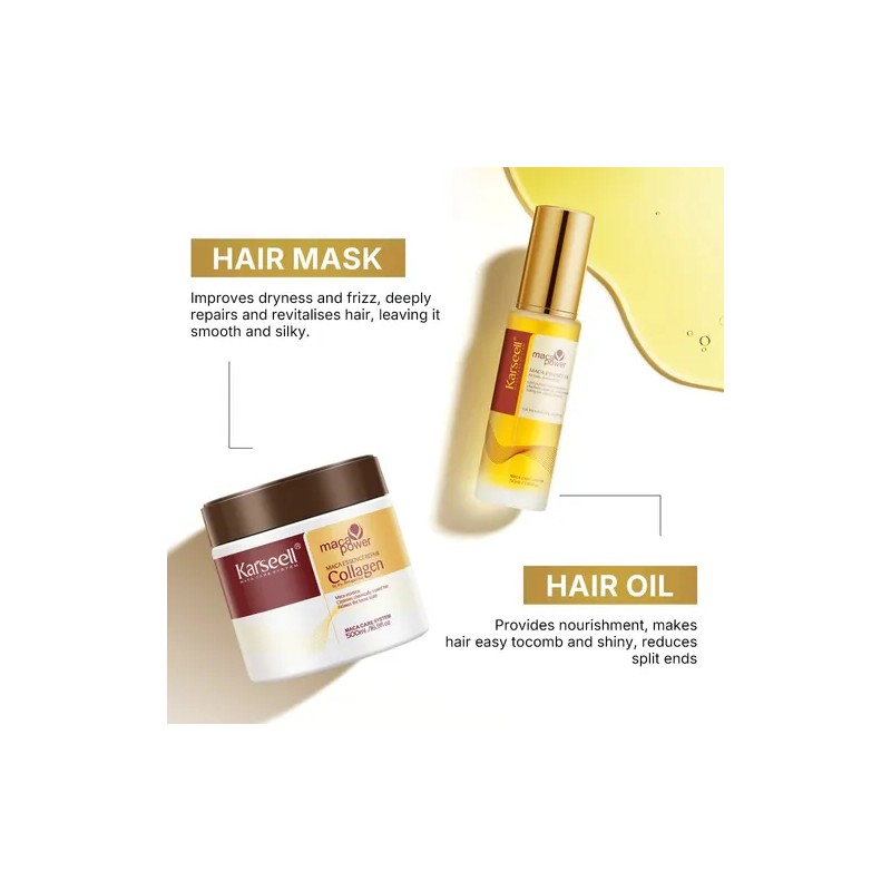 Karseell Colágeno+aceite+ Shampoo+acondicionador Kit 4 En1