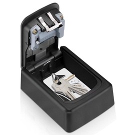 CDC DIGI 4-Digit Combination LockBox, Wall Mounted-Key Lock Box Police Approved Key Safe Box Outdoor, Key Safe Outside Waterproof and Security Key Cabinet for Home Garage Office School