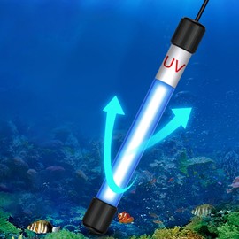 JAHEA Aquarium Clean Light，11W Submersible Light with UV Test Card,Aquarium Water Clean Green Clear Waterproof Clean Lamp for for Sump Pond Filter Tank (11W)