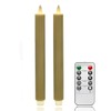 CozierGlow Flameless Vertical Stripes Taper Candles Flickering with Remote and