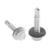 Rrina 100Pcs #10x1'' Self Drilling Screws with Rubber Washer, 410