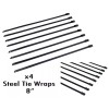 Unbranded 8" UNIVERSAL STAINLESS STEEL CABLES ZIP TIES X4 BLACK