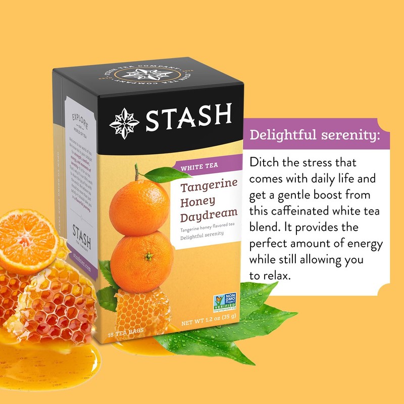 Stash Tea Tangerine Honey Daydream White Tea, Kosher, Gluten Free